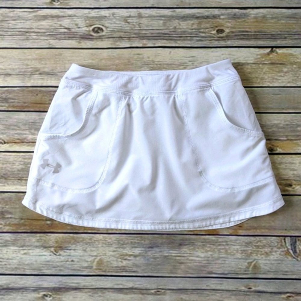 Under Armour Youth Medium White Heat Gear Skort - Picture 2 of 8